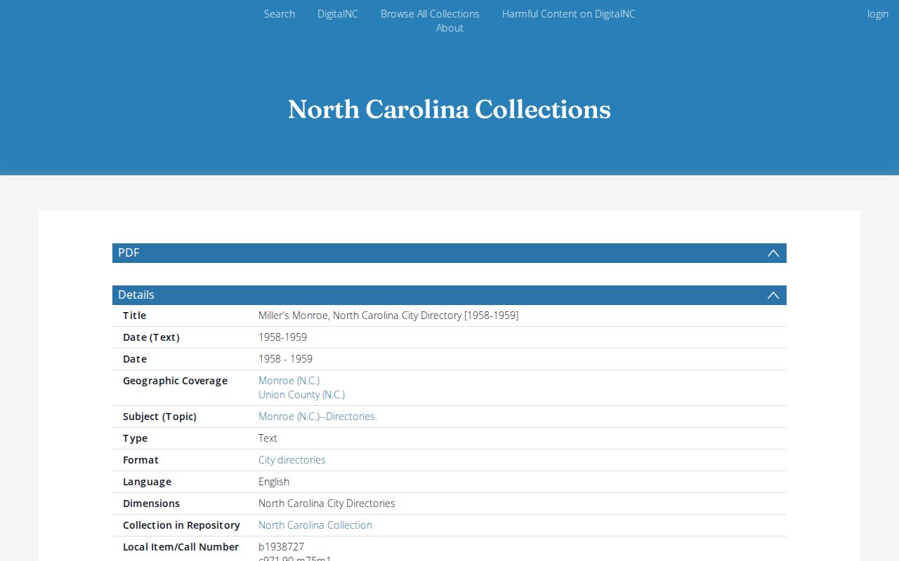 Waxhaw city directory criss-cross material from DigitalNC
