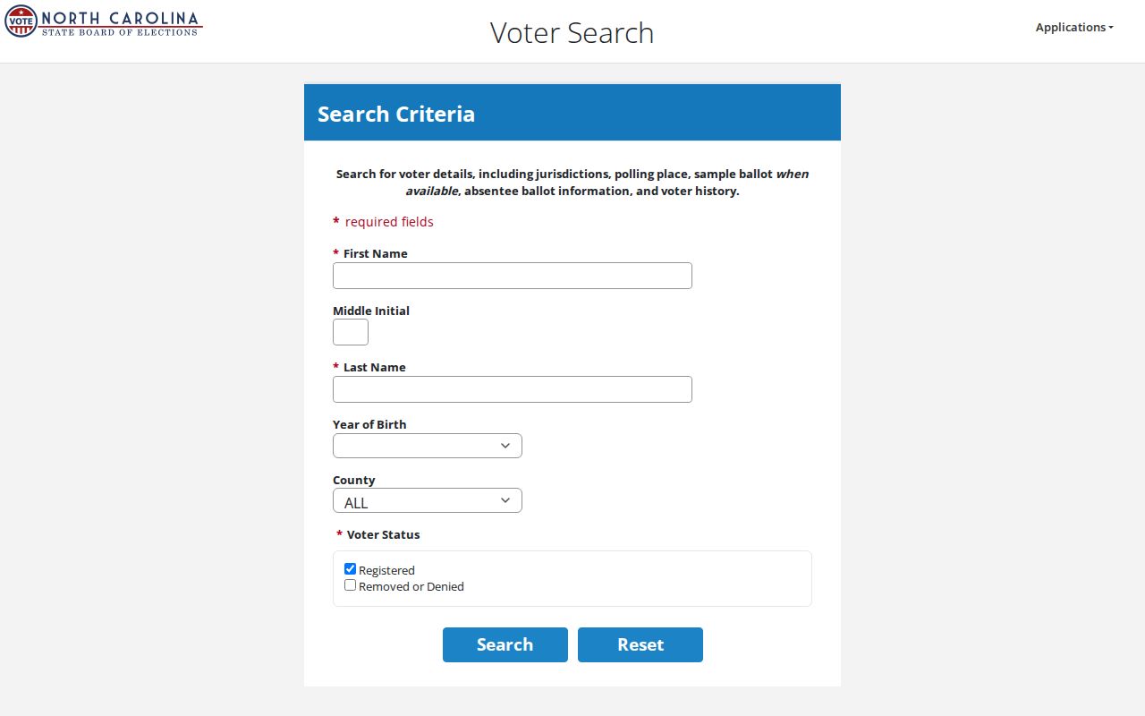 Waxhaw residents directory North Carolina voter lookup form
