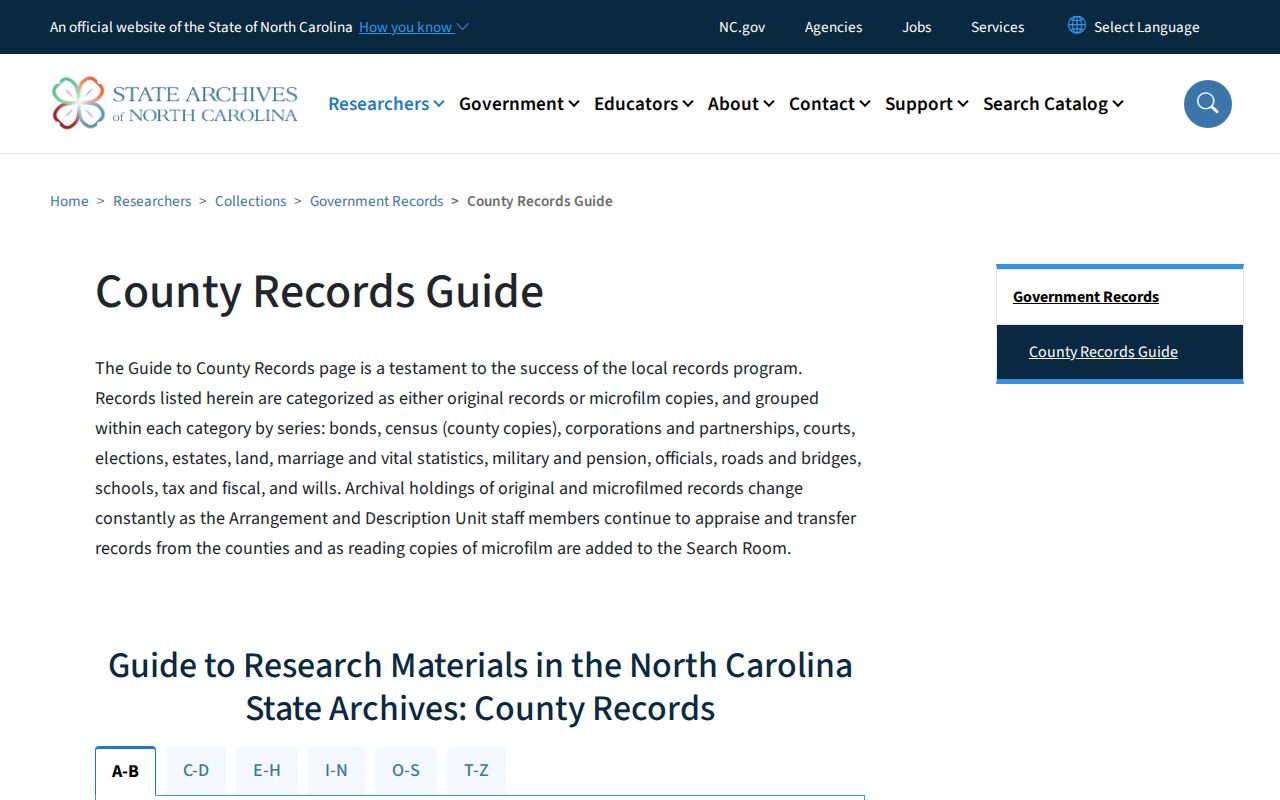 Waxhaw previous residents North Carolina State Archives Union County records guide
