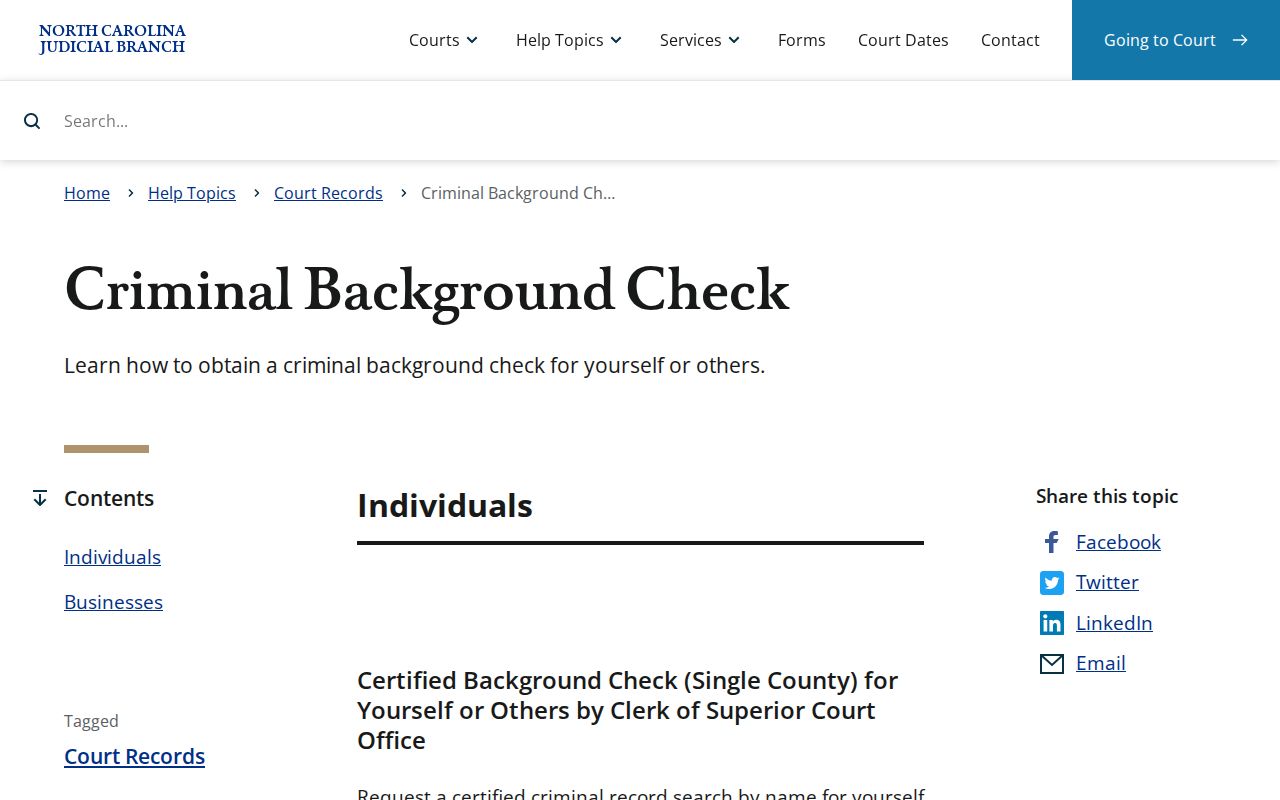 Waxhaw resident lookup court certification instructions from North Carolina