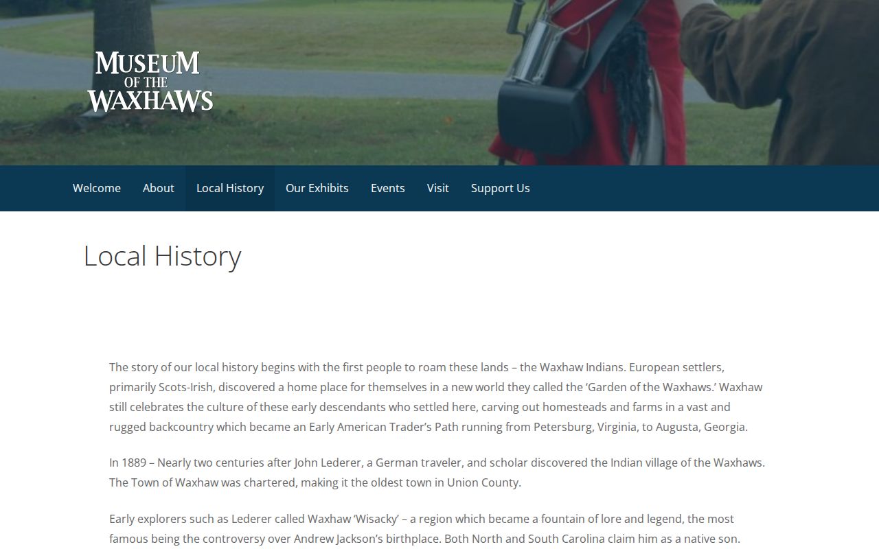 Waxhaw city directory historical context at the Museum of the Waxhaws